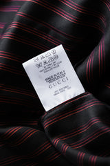 GUCCI Women’s Red & Black Striped Silk Shirt 古馳 女款 紅黑條紋真絲襯衫