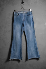 Vintage Snake Skin Coated Denim Flared Jeans 古著蛇紋塗層牛仔喇叭褲