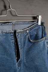 Vintage Snake Skin Coated Denim Flared Jeans 古著蛇紋塗層牛仔喇叭褲