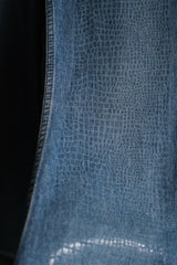 Vintage Snake Skin Coated Denim Flared Jeans 古著蛇紋塗層牛仔喇叭褲