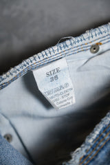 Vintage Snake Skin Coated Denim Flared Jeans 古著蛇紋塗層牛仔喇叭褲