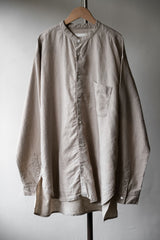 CONFECT nest robe 22F/W Linen Band Collar Shirt Japanese designer brand embryo color linen collarless shirt made in Japan