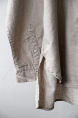 CONFECT nest robe 22F/W Linen Band Collar Shirt Japanese designer brand embryo color linen collarless shirt made in Japan