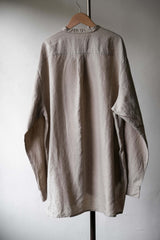 CONFECT nest robe 22F/W Linen Band Collar Shirt Japanese designer brand embryo color linen collarless shirt made in Japan