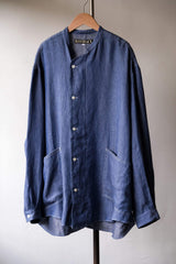 HAVERSACK 22S/S Stand Collar Linen Work Shirts Japanese designer brand stand collar linen work shirt made in Japan