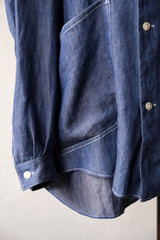 HAVERSACK 22S/S Stand Collar Linen Work Shirts Japanese designer brand stand collar linen work shirt made in Japan