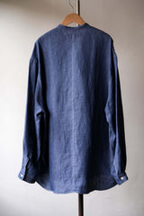 HAVERSACK 22S/S Stand Collar Linen Work Shirts Japanese designer brand stand collar linen work shirt made in Japan