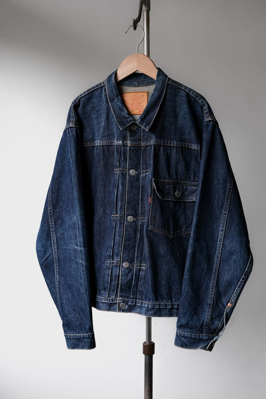 Levi's Vintage Clothing LVC 1990's 506XX Type 1 Buckle Selvedge Denim Jacket 555 factory American made dark selvedge denim jacket