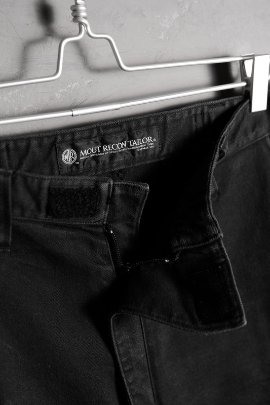 MOUT RECON TAILOR 19SS Wlid Things Jet Black Denim Shell Short Japanese designer brand gray and black denim functional shorts