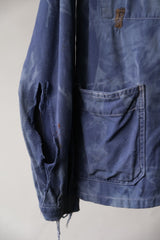 ”SANFOR LAVAFIX” French Vintage Bleached Work Jacket 法國工裝古著 藍染漂白工作夾克