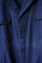 ”ERGY” Vintage Indigo Safari Shirt 古著工裝藍染工作襯衫