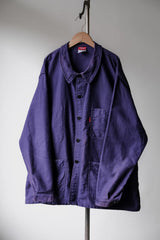 ”ADOLPHE LAFONT” French Vintage Moleskin Work Jacket 法國工裝古著 藍紫色鼴鼠皮工作外套