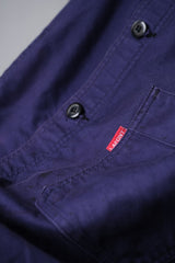 ”ADOLPHE LAFONT” French Vintage Moleskin Work Jacket 法國工裝古著 藍紫色鼴鼠皮工作外套
