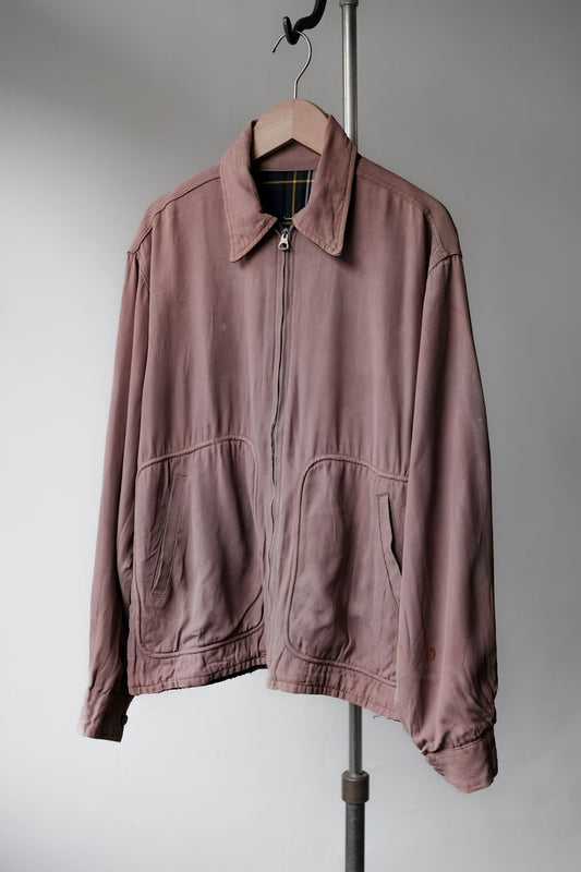 1950’s Vintage Reversible Drizzler Style Gabardine Jacket CROWN Zipper 古著雙面穿哈靈頓夾克