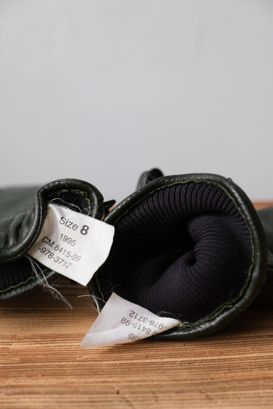 British Army 1995 Vintage MK2 Green Leather Combat Glove British Army Issue Green Leather Combat Glove