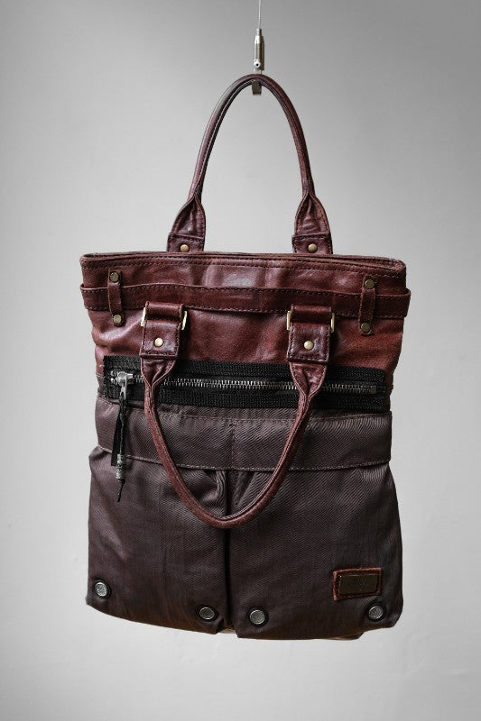 DIESEL 2000's Leather / Nylon Tote Handbag Leather stitching nylon handbag briefcase