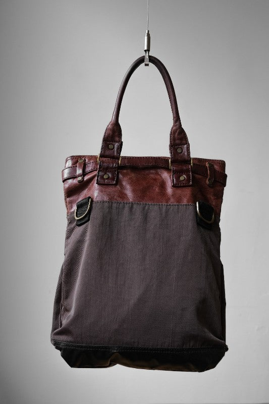 DIESEL 2000's Leather / Nylon Tote Handbag Leather stitching nylon handbag briefcase
