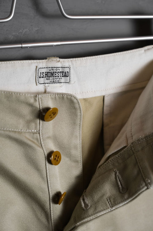 J.S.HOMESTEAD Khaki Patch Chino Pants 日本選貨品牌 復古支線 拼接卡其褲 日本製