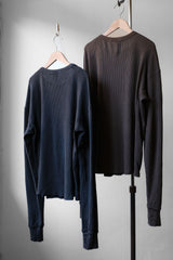 entire studios オーガニックコットン ワッフル サーマル ロングスリーブ Tシャツ