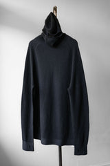 HERENESS ウールポリエステルニットパーカー 日本の新興機能性ブランド ウール混ニットフード付きトップス 日本製