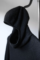 HERENESS ウールポリエステルニットパーカー 日本の新興機能性ブランド ウール混ニットフード付きトップス 日本製