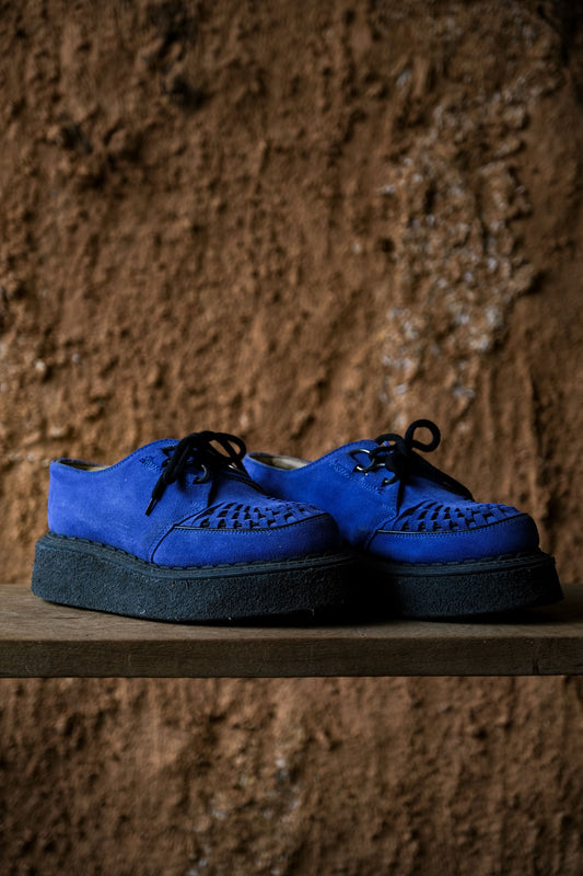 George Cox Blue Suede Creepers Shoes 英國龐克藍麂皮厚底鞋