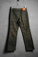 W.&L.T. 1998S/S ペイントブーツカットジーンズ ベルギーのデザイナーブランド グラフィティプリントブーツカットジーンズ