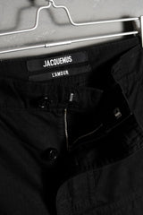 ジャックムス「ル ショート ローリエ」ショートパンツ ブラック リップストップ サイドポケット ショートパンツ
