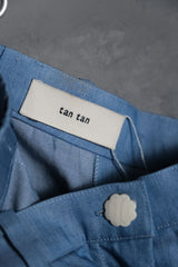 tan tan Denim Wide Leg Pants 台灣設計師品牌 薄丹寧反折寬褲