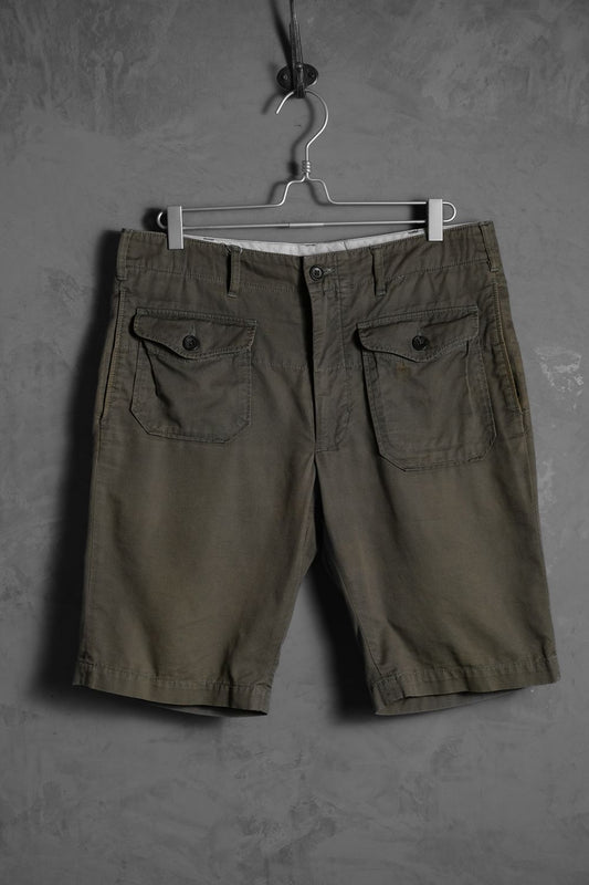 Engineered Garments Cotton / Linen Shorts Japanese designer brand cotton and linen pocket shorts made in the USA