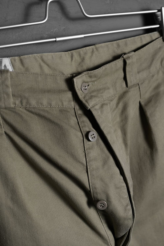 60s French Army M-52 Chino Trousers French Army twill cotton pleated khaki pants
