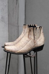 Ivory Python-Embossed Chelsea Boots米白色蟒紋壓紋切爾西靴