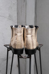 Ivory Python-Embossed Chelsea Boots米白色蟒紋壓紋切爾西靴