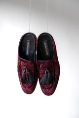 ANGELO RUFFO ベルベットミュール イタリアのデザイナーブランド、ベルベット刺繍のタッセルミュール