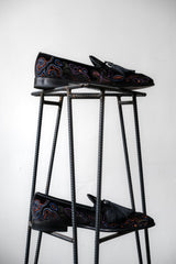 ANGELO RUFFO ベルベットローファー イタリアのデザイナーブランドのベルベット刺繍タッセルローファー