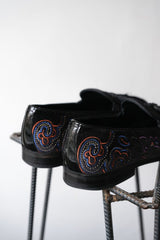 ANGELO RUFFO ベルベットローファー イタリアのデザイナーブランドのベルベット刺繍タッセルローファー