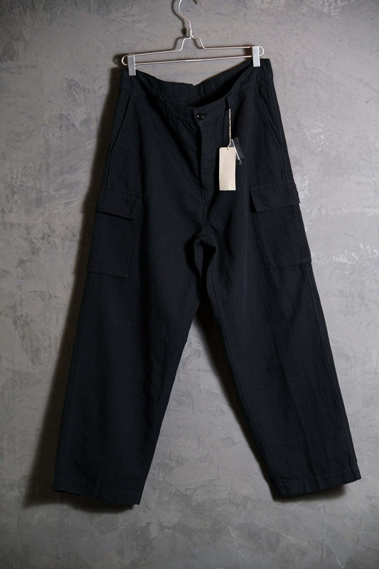CONFECT Hemp Cotton Canvas Omi-zarashi Cargo Pants - Dark Navy日本設計師品牌 棉麻混紡工裝褲 日本製
