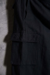 CONFECT 麻コットンキャンバス 近江晒しカーゴパンツ - ダークネイビー 日本製デザイナーブランドの綿麻混紡オーバーオール