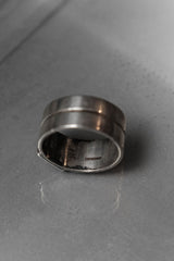 925スターリングシルバーのダブルエングレービングジオメトリックリング