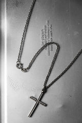 Sterling Silver Oval Pendant Couple Necklaces with Cross Insert 橢圓銀牌 十字架鑲嵌情侶對練