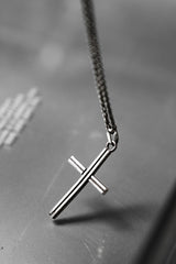 Sterling Silver Oval Pendant Couple Necklaces with Cross Insert 橢圓銀牌 十字架鑲嵌情侶對練