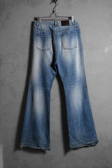 EMOスタンスクラブ デストロイドフレアジーンズ 韓国ストリートブランド デストロイドデニムフレアジーンズ