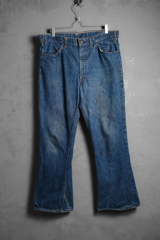 Levi's 1970's Vintage 646 Orange Tab Flared Denim Jeans Scovill Garlock Zipper Original 70s Orange Tab Denim Flared Jeans