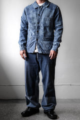 ”SANFOR LAVAFIX” French Vintage Bleached Work Jacket 法國工裝古著 藍染漂白工作夾克