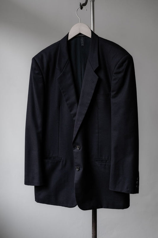 COMME des GARCONS HOMME AD1990 Wool Blazer Navy Kawakubo Rei men's line dark blue wool padded shoulder suit jacket