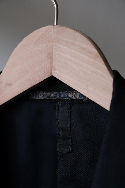 COMME des GARCONS HOMME AD1990 Wool Blazer Navy Kawakubo Rei men's line dark blue wool padded shoulder suit jacket