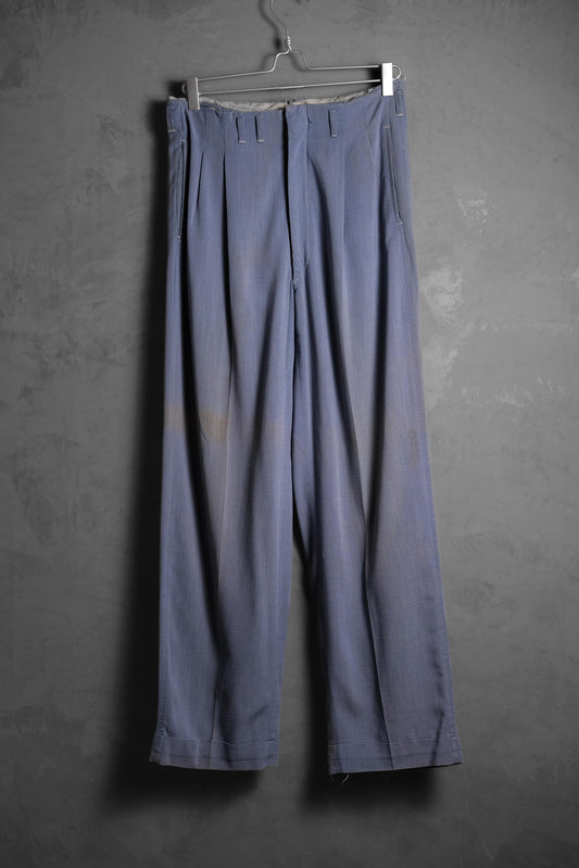 1950’s Vintage “Higgins Slacks” Gabardine Tuck Pants Talon Zipper Rockabilly 古著麻料打褶高腰西裝褲