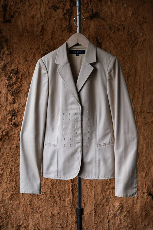 Gucci by Tom Ford 2002 Hook & Eye Cotton Jacket 棉質鉤扣夾克 義大利製