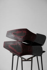 so.u:lesures ムスタング ブラックレザー ジップチェルシーブーツ 韓国靴デザイナーブランド パテントレザー スクエアトゥ ジッパーチェルシーブーツ