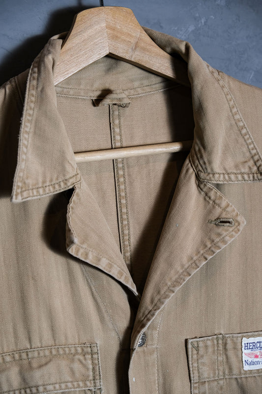 HERCULES 1940~50's “Nation-ALLS” Vintage HBT Twill Coveralls original vintage herringbone overalls jumpsuit